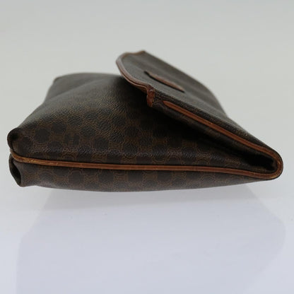 Luxury CELINE Macadam Canvas Clutch Bag PVC Brown  69683