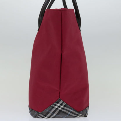 Luxury BurberrySs Blue Label Tote Bag Nylon Red Auth 69693