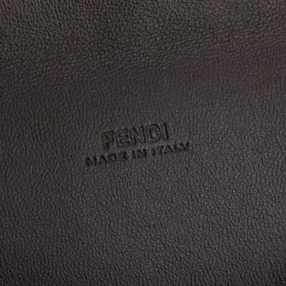 Fendi Brown Vitello Ceylon FF 1974 Embossed FF Diamonds Flat Envelope Pouch