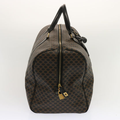 Luxury CELINE Macadam Canvas Boston Bag PVC Black  69754