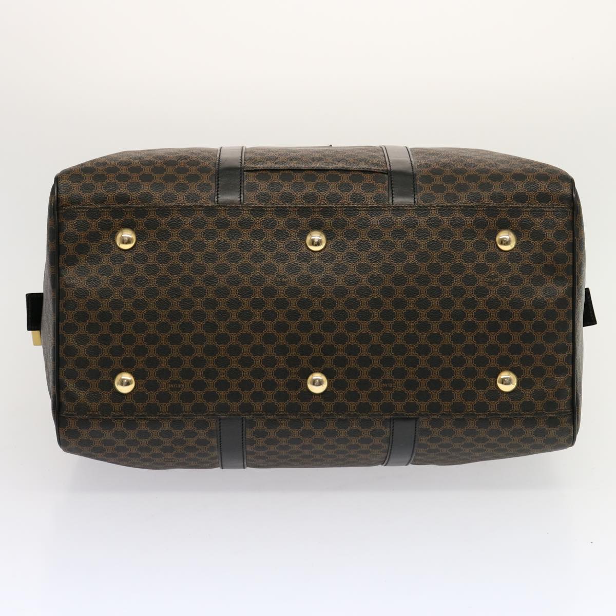 Luxury CELINE Macadam Canvas Boston Bag PVC Black  69754