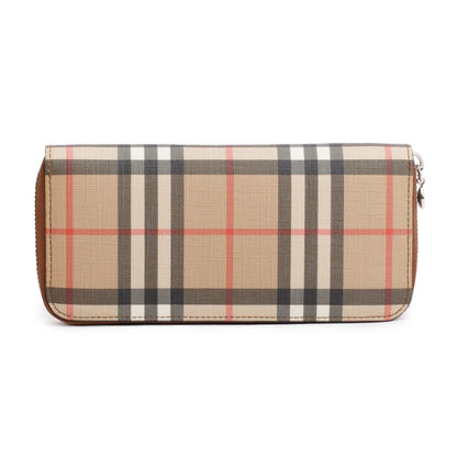 Burberry Brown Ellerby Vintage Check Long Zip Wallet