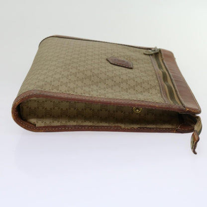 Luxury CELINE Macadam Canvas Clutch Bag PVC Beige Brown  69774