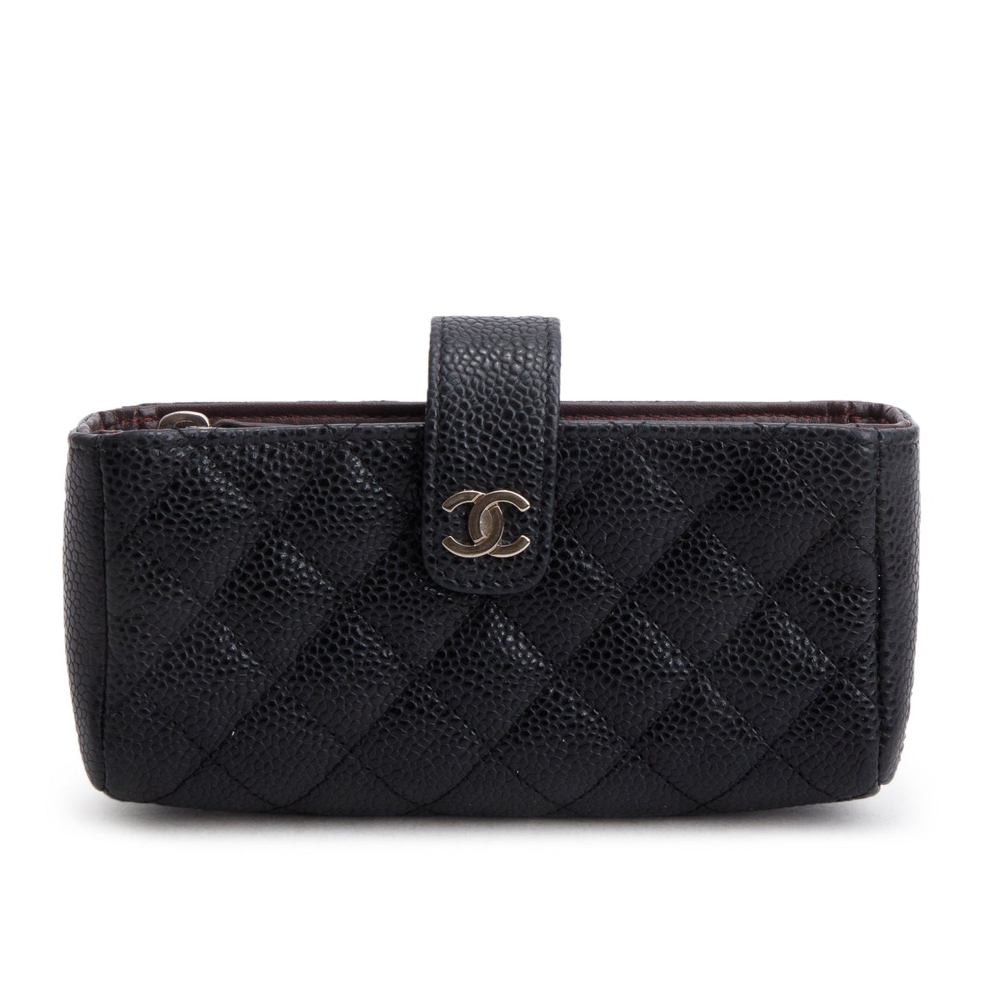 Chanel Black Caviar Quilted CC Phone Pouch