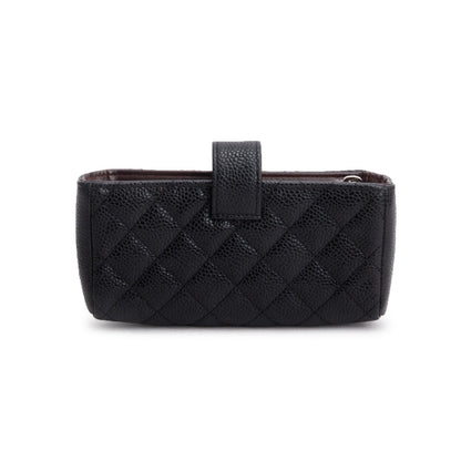 Chanel Black Caviar Quilted CC Phone Pouch
