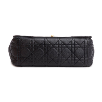 Christian Dior 2023 Black Supple Cannage Calfskin Medium Dior Caro Bag