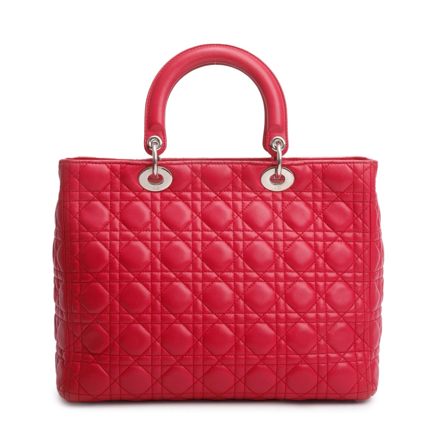 Christian Dior Pink Cannage Leather Large Lady Dior Bag