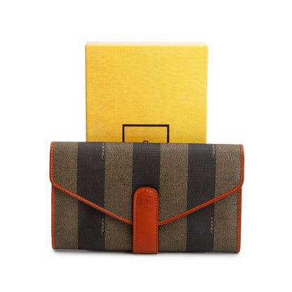 Fendi Vintage Pequin Long Bi-Fold Wallet