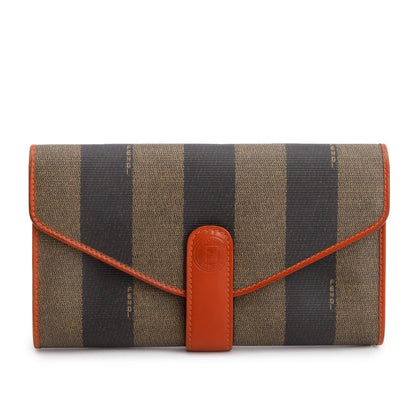 Fendi Vintage Pequin Long Bi-Fold Wallet