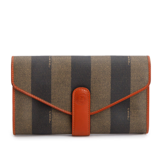 Fendi Vintage Pequin Long Bi-Fold Wallet