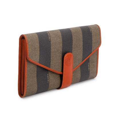 Fendi Vintage Pequin Long Bi-Fold Wallet