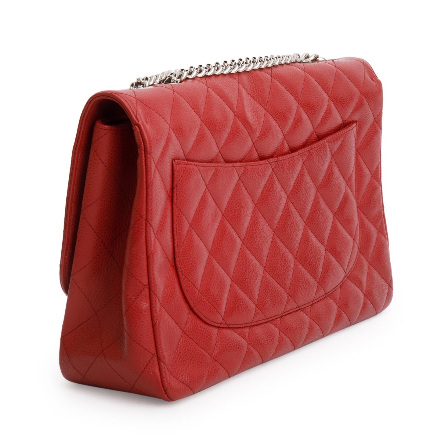 Chanel Red Caviar Classic Jumbo Single Flap Bag