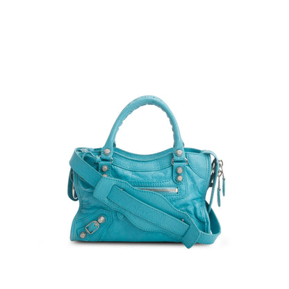 Balenciaga Teal Arena Lambskin Leather Classic Mini City Bag