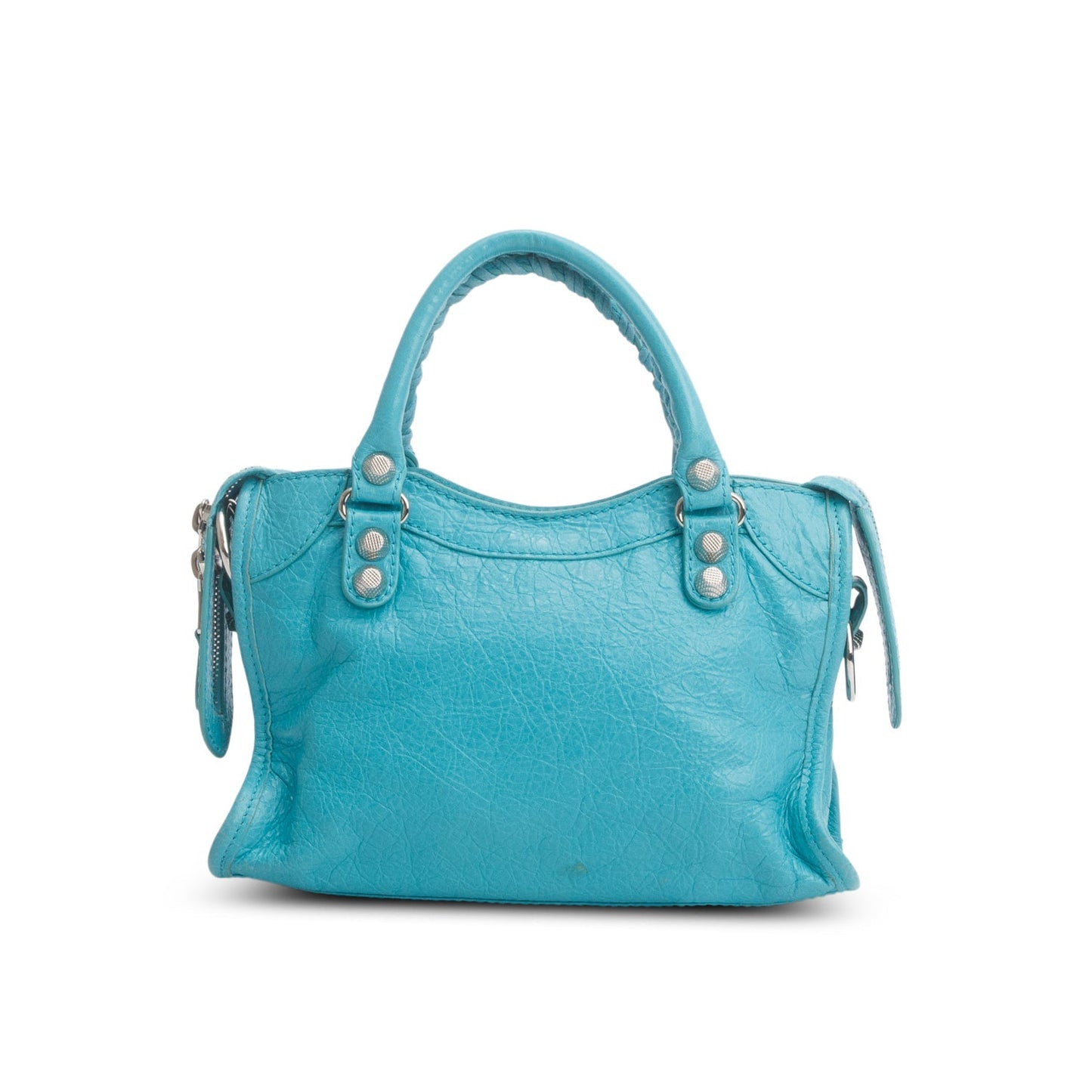 Balenciaga Teal Arena Lambskin Leather Classic Mini City Bag