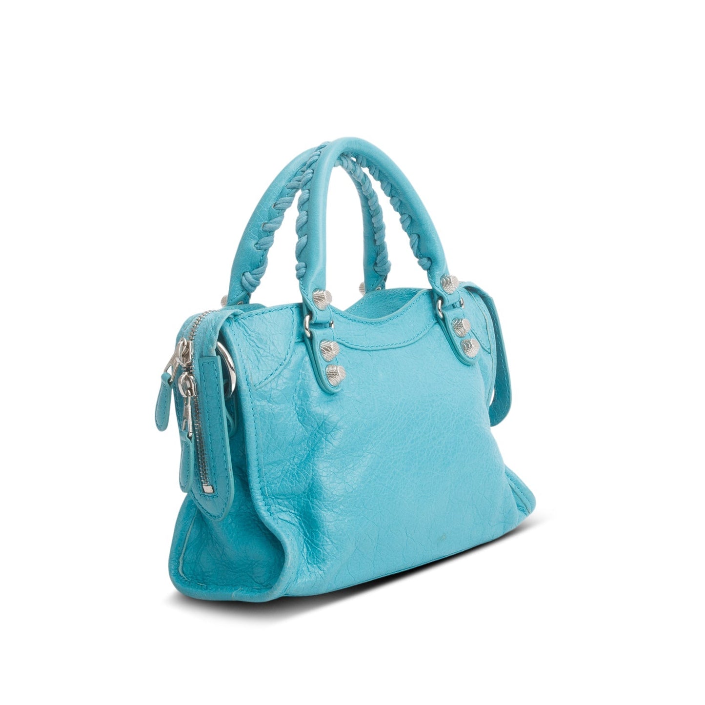 Balenciaga Teal Arena Lambskin Leather Classic Mini City Bag
