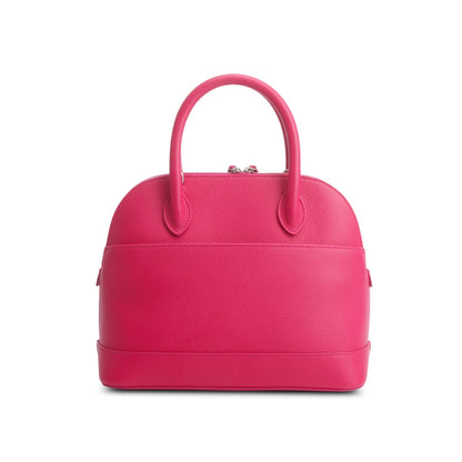 Balenciaga Pink Signature Grained Calfskin Logo S Ville Top Handle Bag