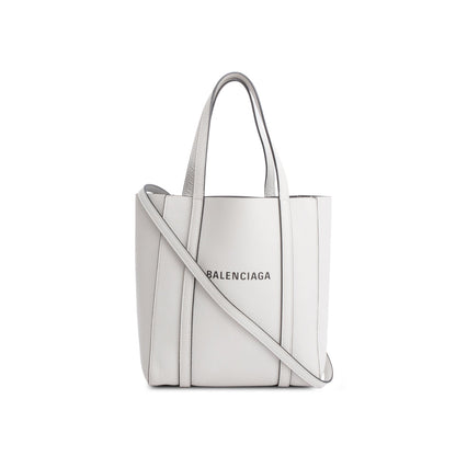 Balenciaga White Smooth Calfskin Logo XXS Everyday Tote