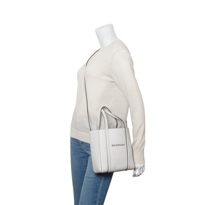 Balenciaga White Smooth Calfskin Logo XXS Everyday Tote
