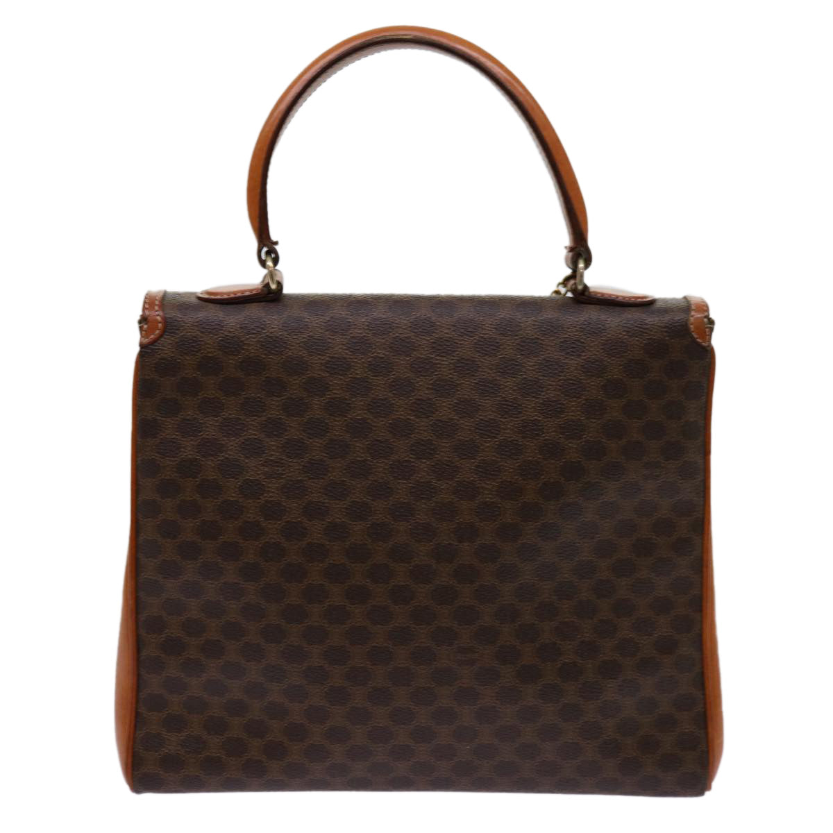 Luxury CELINE Macadam Canvas Hand Bag PVC Brown  69890