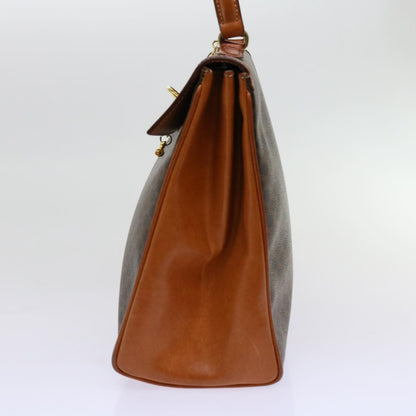 Luxury CELINE Macadam Canvas Hand Bag PVC Brown  69890