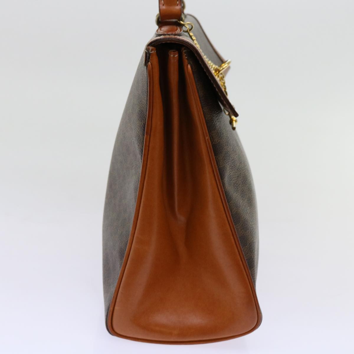 Luxury CELINE Macadam Canvas Hand Bag PVC Brown  69890