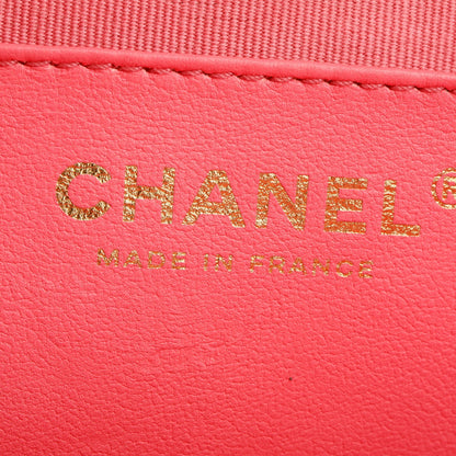 Chanel Pink Lambskin Leather CC In Love Heart Bag