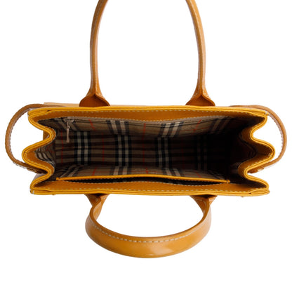Burberry Yellow Calfskin Leather Small Tote