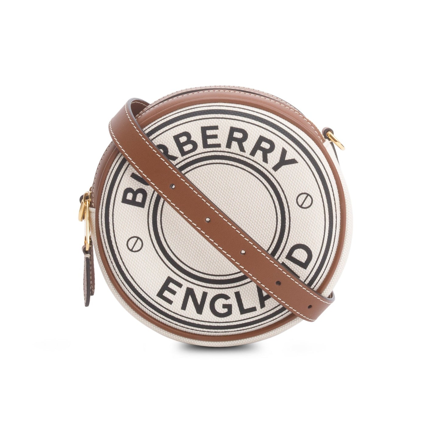 Burberry Beige Canvas Calfskin Louise Bag