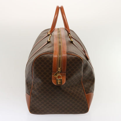 Luxury CELINE Macadam Canvas Boston Bag PVC Brown  69967