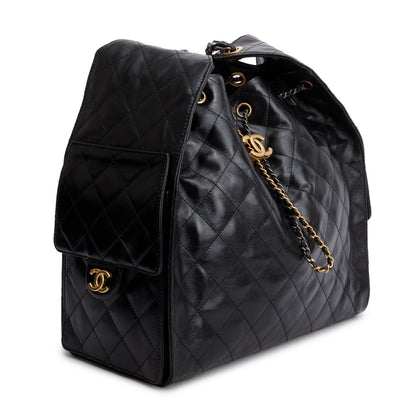 Chanel Black Grained Lambskin Medium 25 Handbag