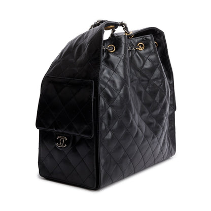 Chanel Black Grained Lambskin Medium 25 Handbag