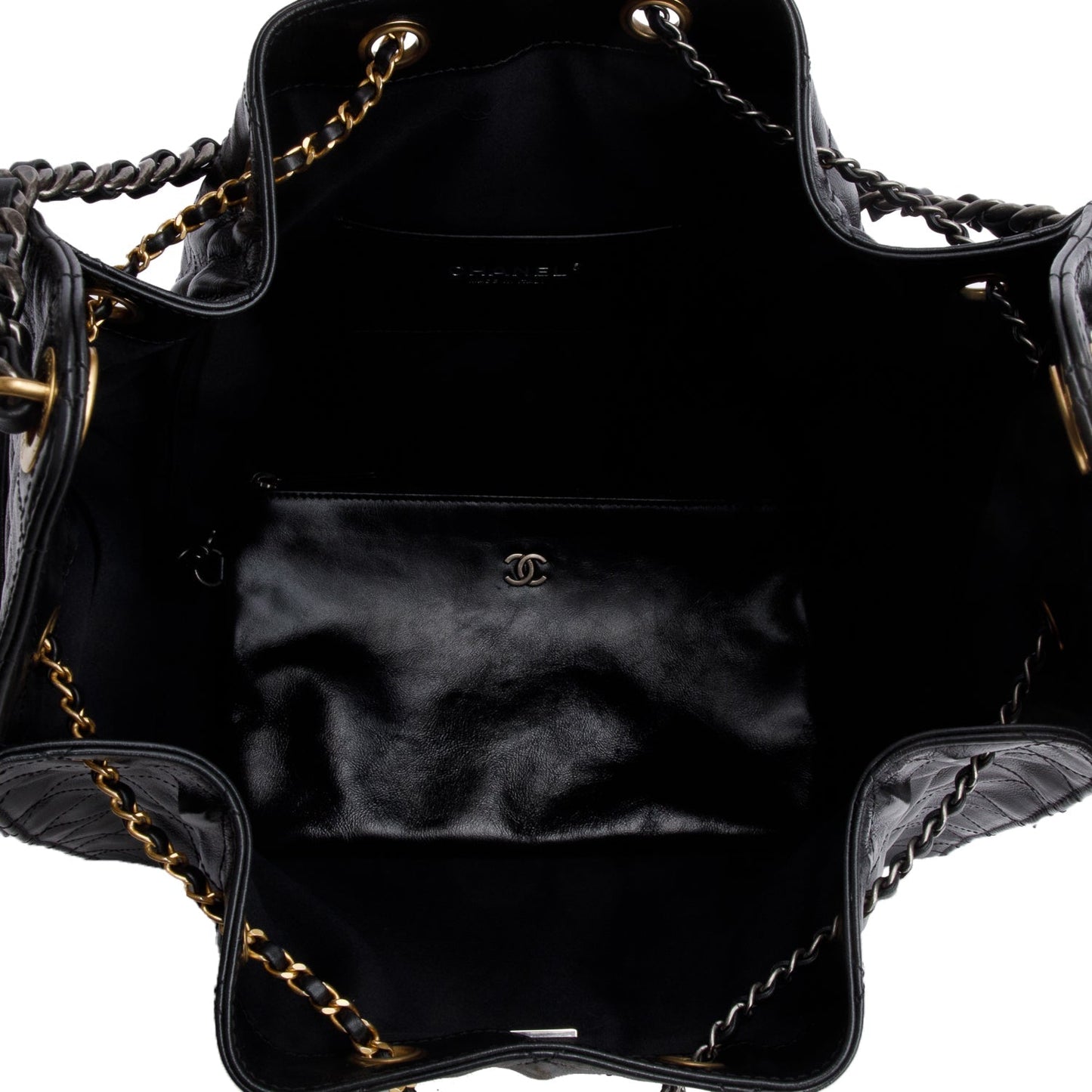 Chanel Black Grained Lambskin Medium 25 Handbag
