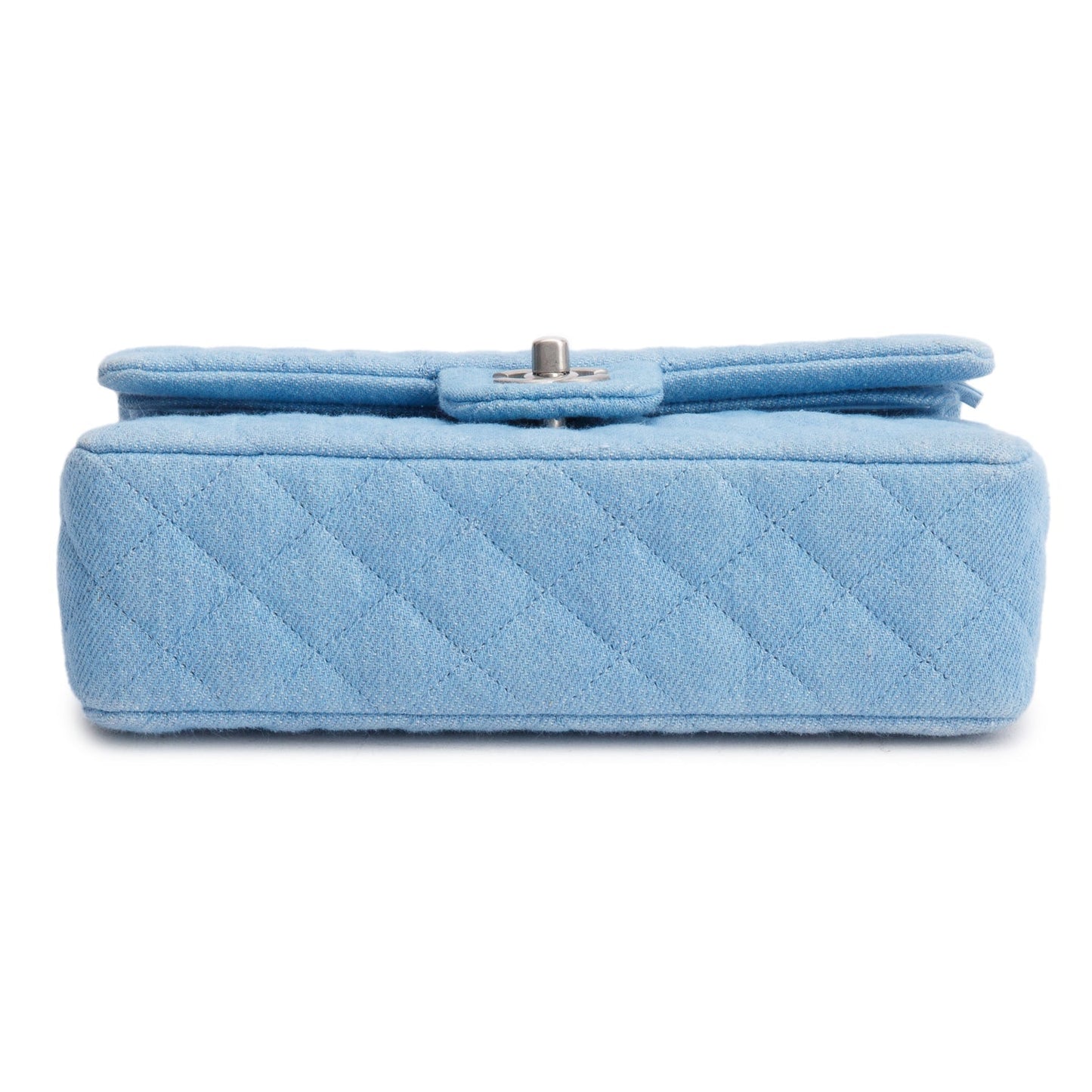 Chanel Blue Denim Quilted Small Double Flap Bag