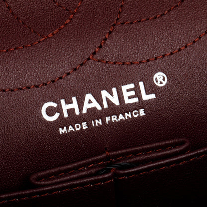 Chanel Black Aged Calfskin Leather 2.55 Reissue 226 Double Flap Bag