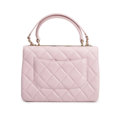 Chanel 2021 Pink Quilted Lambskin Trendy CC Small Top Handle Flap Bag