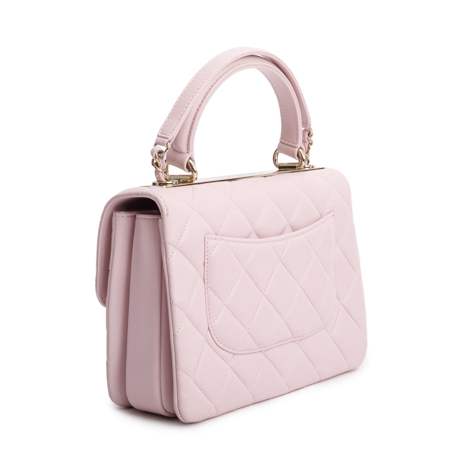 Chanel 2021 Pink Quilted Lambskin Trendy CC Small Top Handle Flap Bag