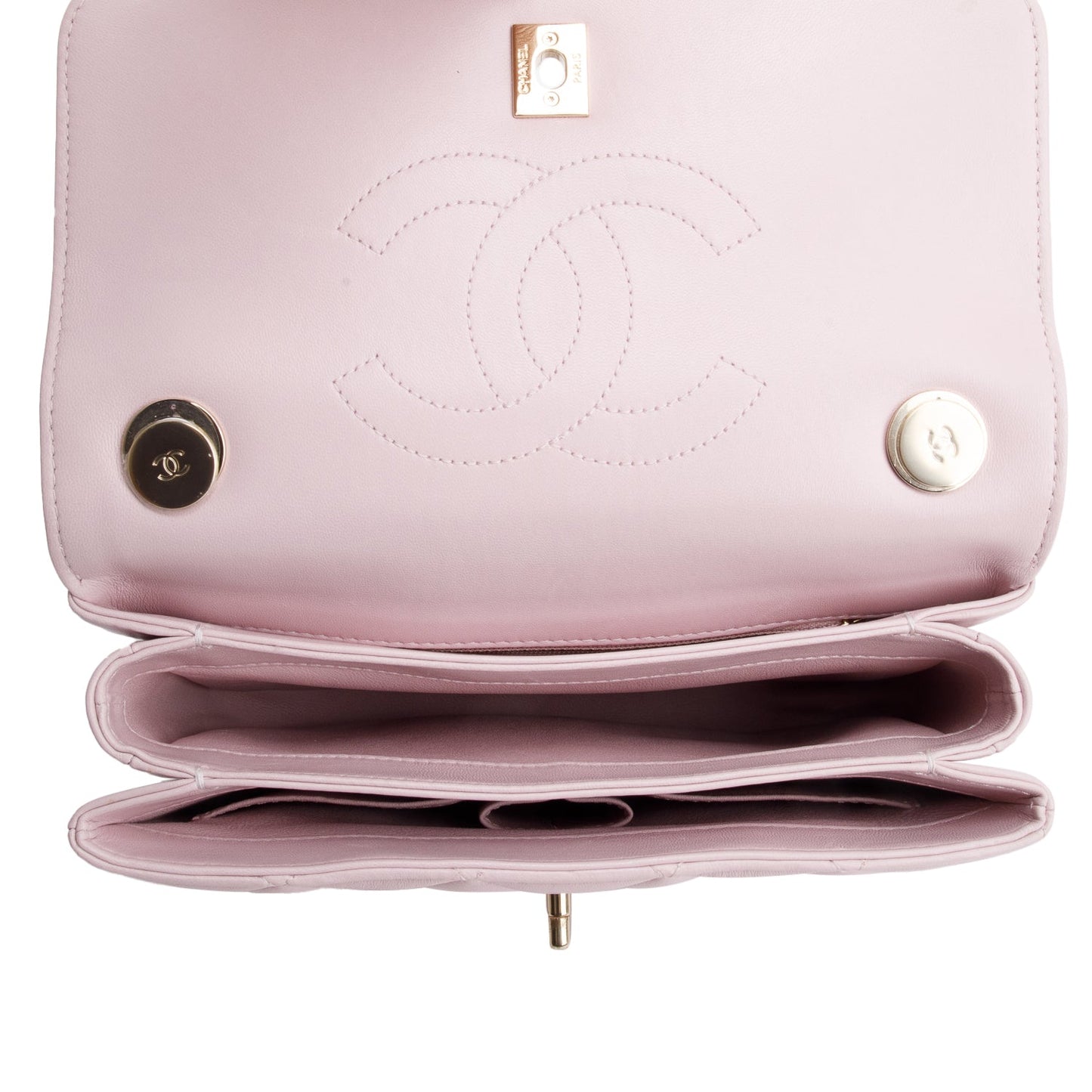 Chanel 2021 Pink Quilted Lambskin Trendy CC Small Top Handle Flap Bag