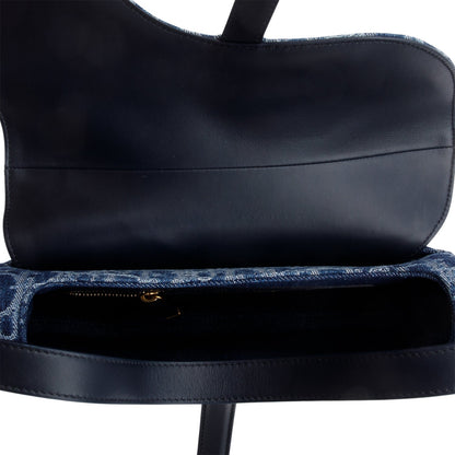 Christian Dior 2024 Blue Denim Dior Oblique Jacquard Saddle Bag
