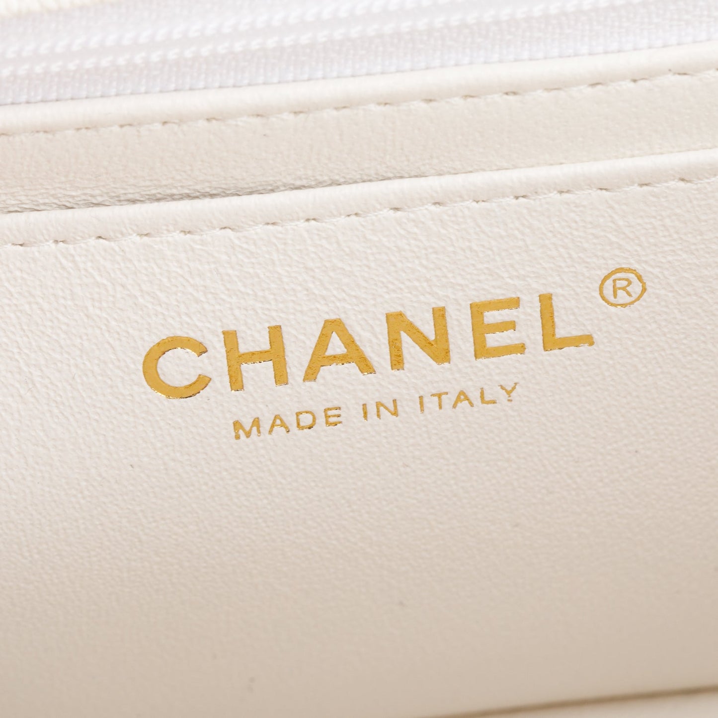 Chanel 2021 White Caviar Quilted Mini Top Handle Rectangular Bag