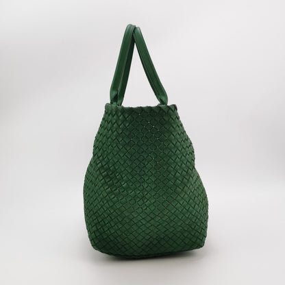 Bottega Veneta Cabat Tote Green Intreccio Leather 45cm