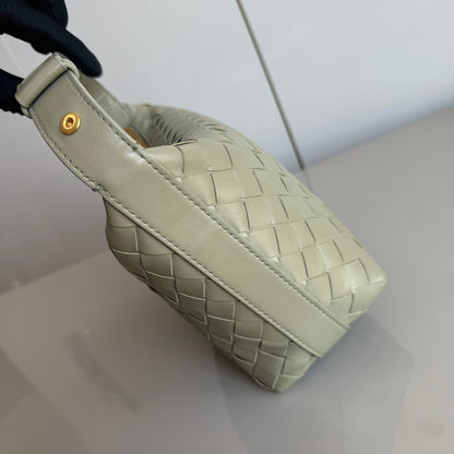 Bottega Veneta Mini Wallace Leather Green Travertine & Muse Brass