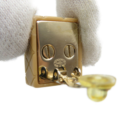 CHANEL Earring Plastic, Gold Plated beige Cambon line Women