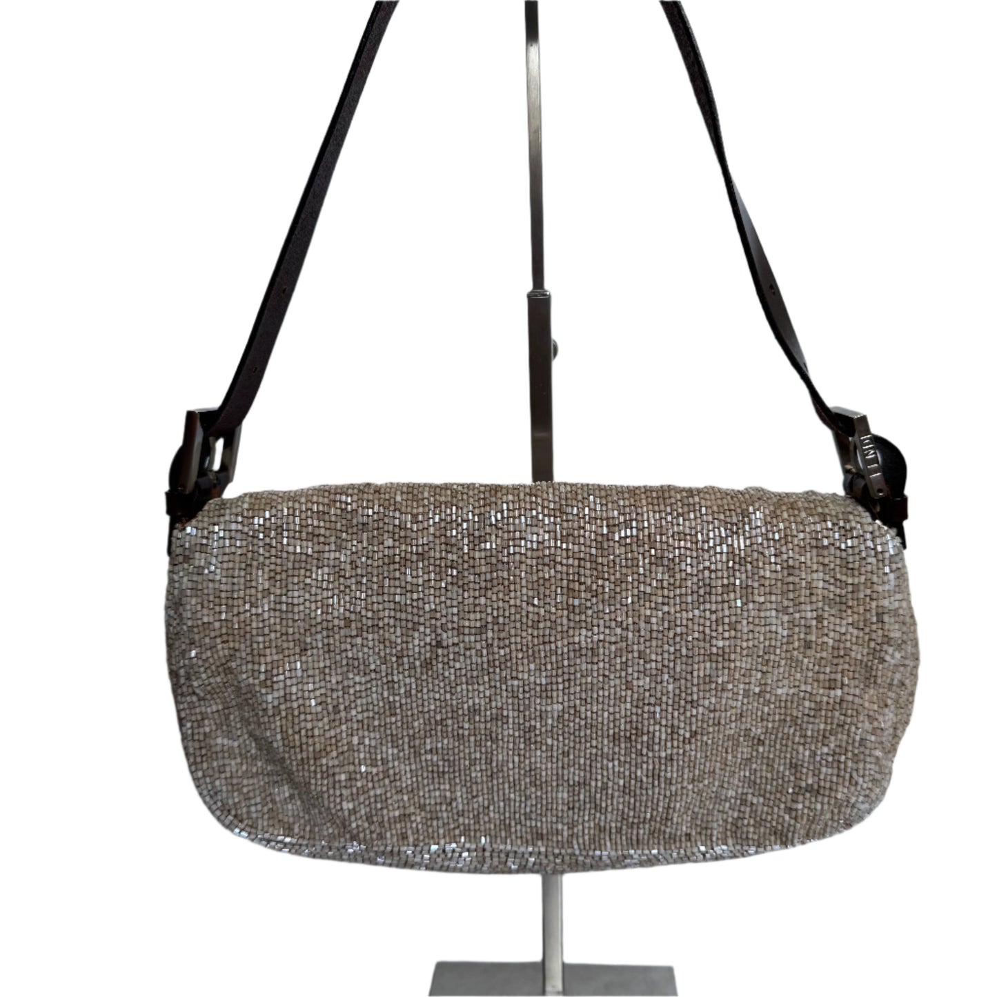 Fendi Baguette Vintage Shoulder bag with Glitter Beige Beads