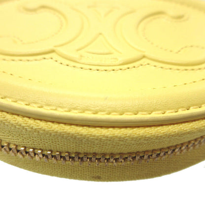 CELINE Coin case 10I483 leather yellow Triomphe unisex(Unisex)