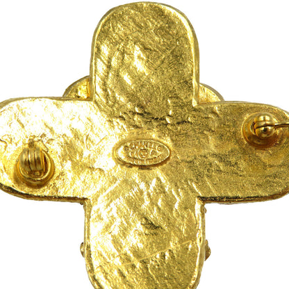 CHANEL Brooch metal gold Triple COCO Mark Women