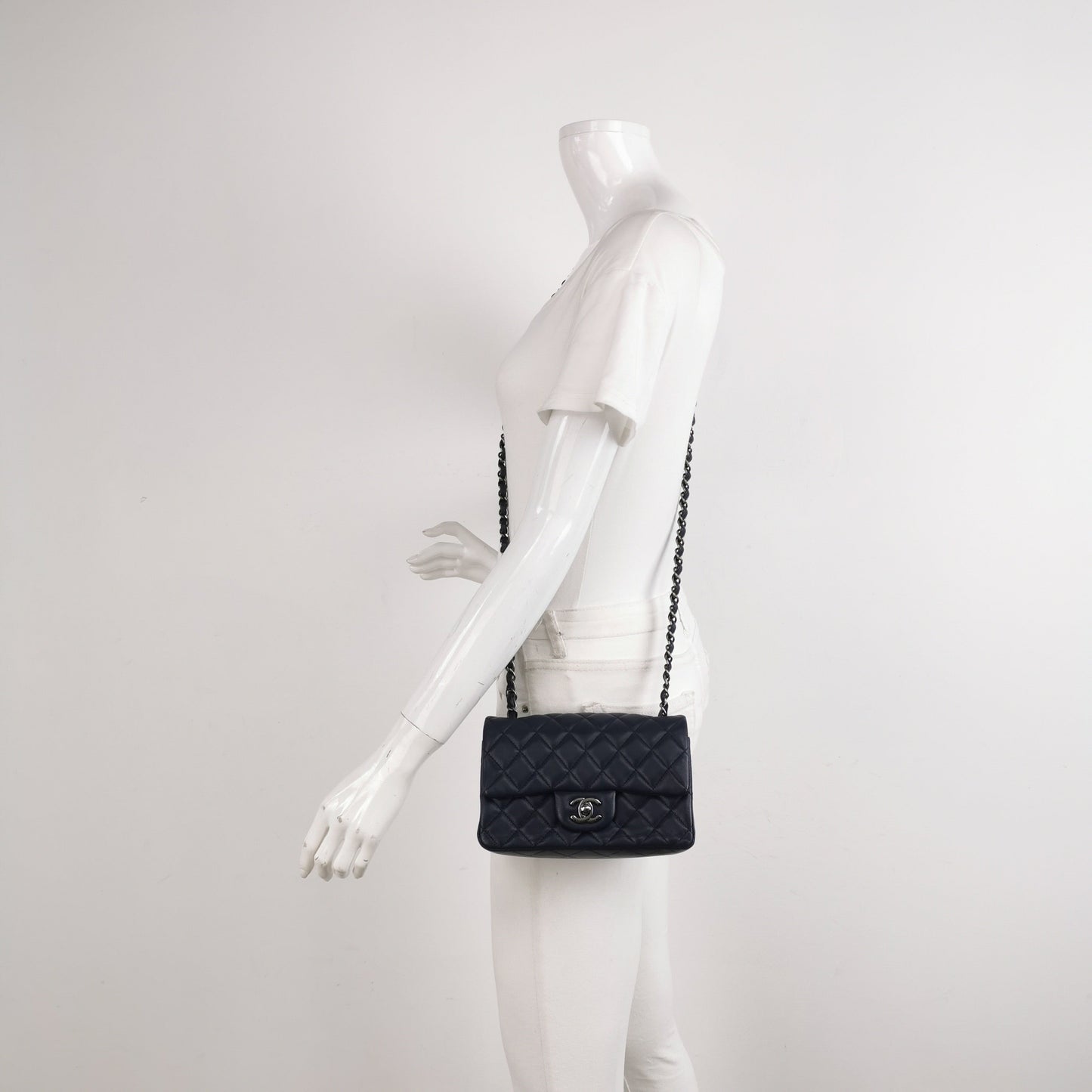 Chanel Classic Flap Rectangular Mini Navy Lambskin 2013-2014