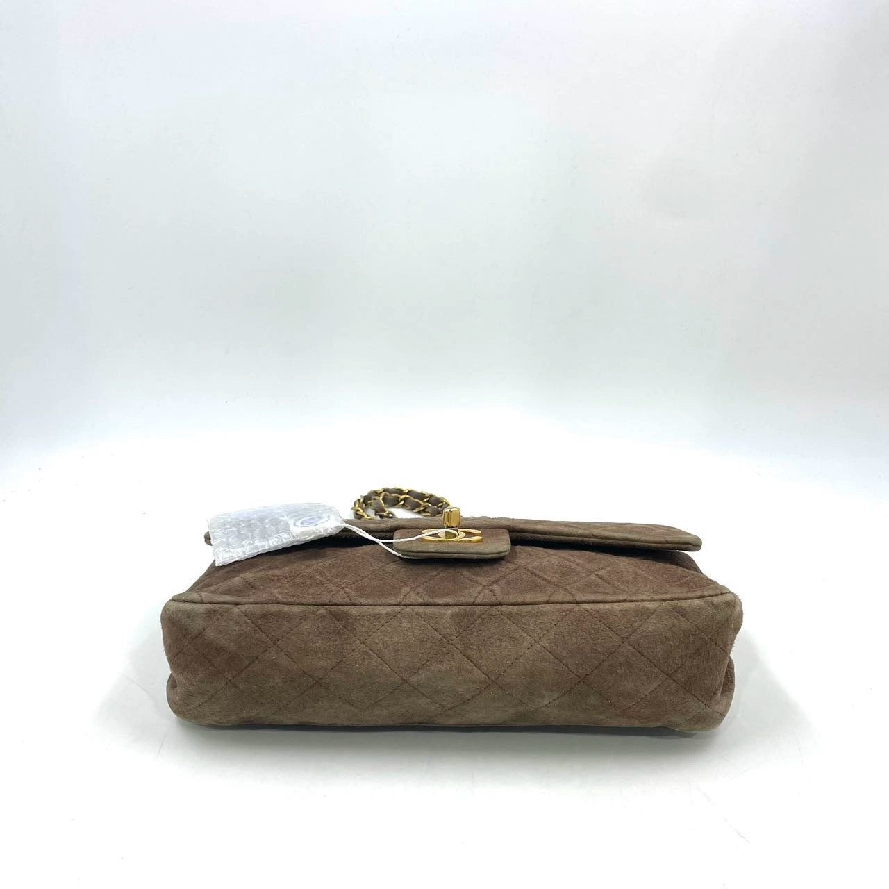 Chanel Classic Flap Vintage Medium Brown Suede Leather with 24k Gold HW, 1991-1994