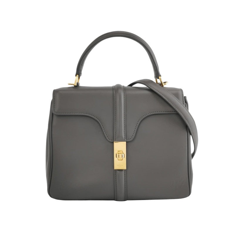 Celine 16 Bag Small Grey Smooth Calfskin Leather