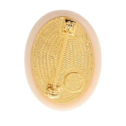 CELINE Brooch Metal, Crystal pink beige vintage Women