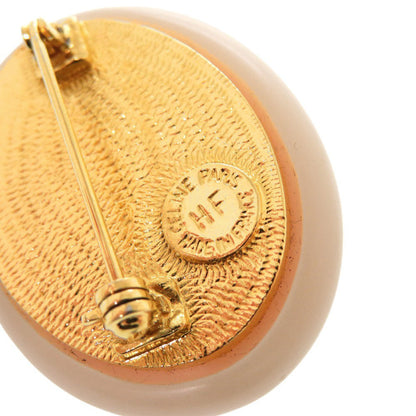 CELINE Brooch Metal, Crystal pink beige vintage Women